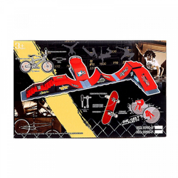 Скейтпарк: ступени с перилами и фингерборд