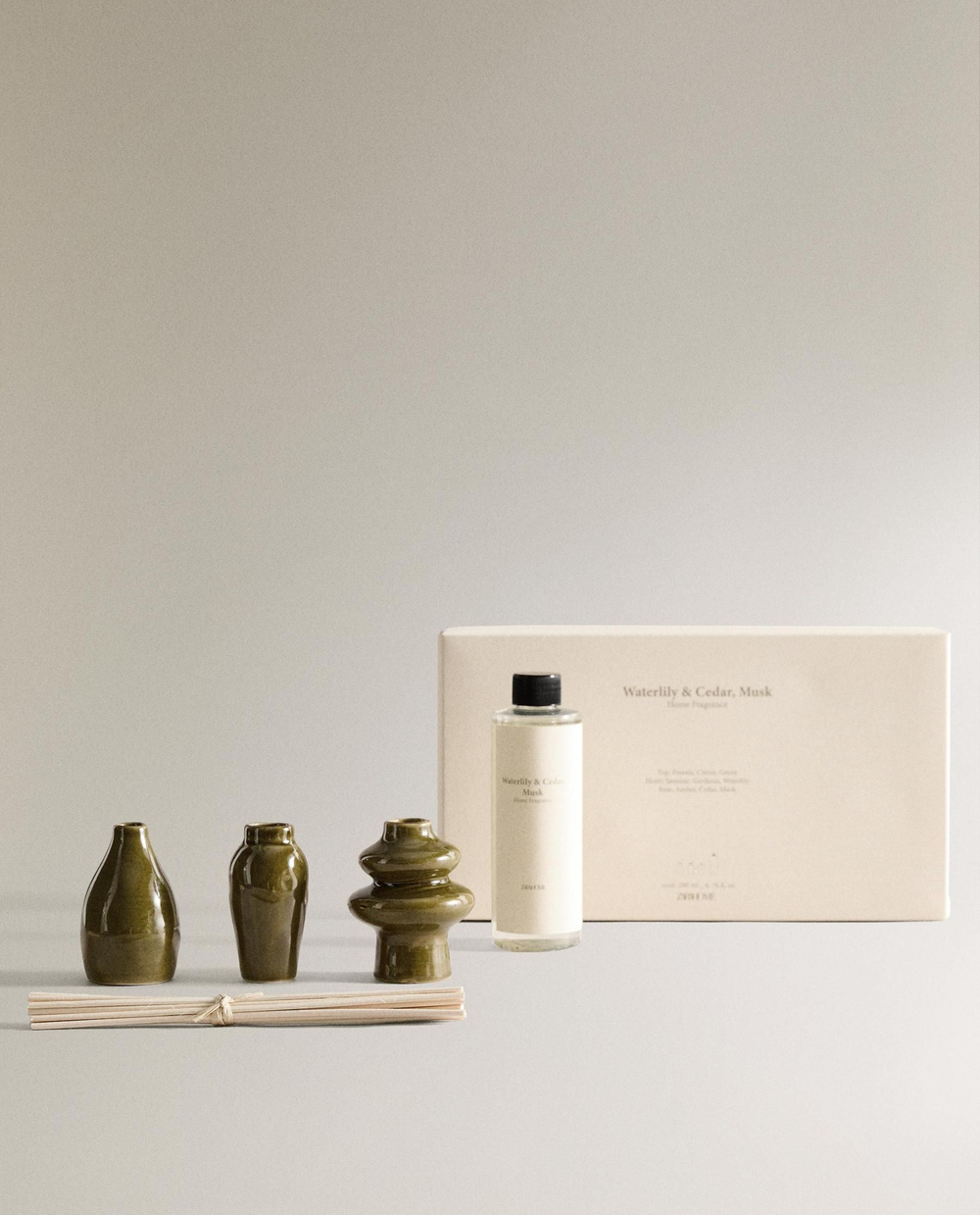 Zara Home - Набор mikado + картридж waterlily & cedar, musk, 200 мл