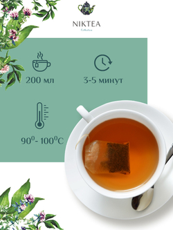 Niktea Mountain Thyme / Горный Чабрец, чай черный в пакетиках, 2 x 25 шт.