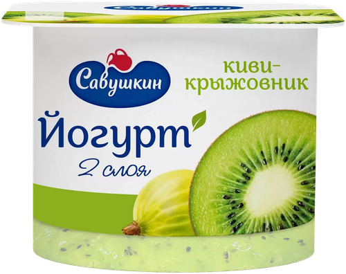 Йогурт 120г Киви-Крыжовник двухслойный 2%