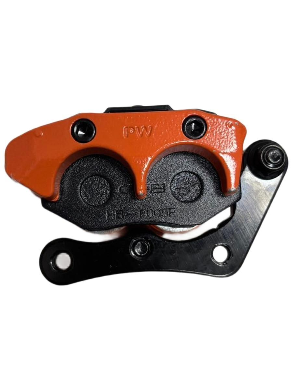 Суппорт тормозной калипер 2 поршня, 1 болт М10 оранжевый гидравлический для электровелосипеда