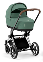 Коляска 3 в 1 Cybex Priam IV Chrome Brown complete и автокресло Aton S2 i-Size Moon Black Leaf Green
