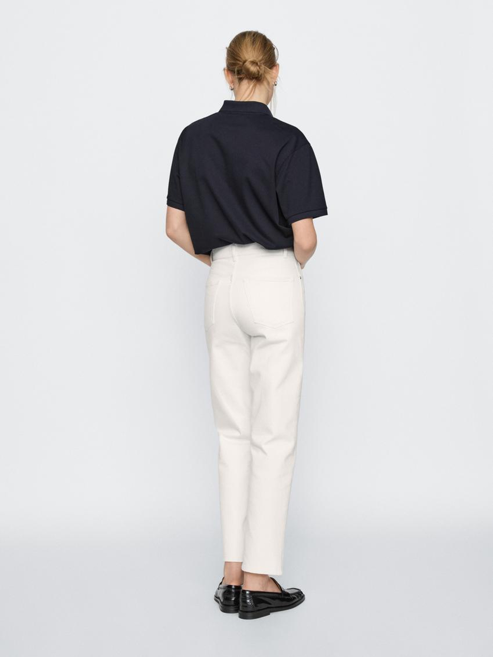 Massimo Dutti Джинсы прямого кроя со средней посадкой, Натуральный, кремовый