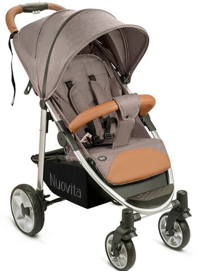 Прогулочная коляска Nuovita Corso Caffè, Argento/Кофейный, Серебристый