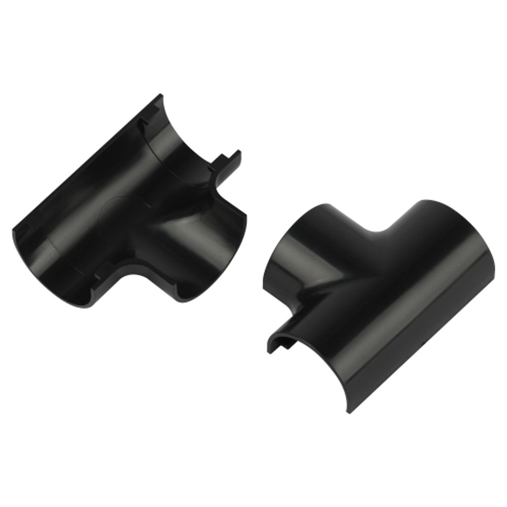 Т-образный угол ЭРА T-KK-20-12-GR для полукруглого кабель-канала графит 20х12мм 2шт/комплект | Кабель-канал полукруглый