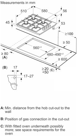 Газовая варочная панель Bosch PBP6C2K80O
