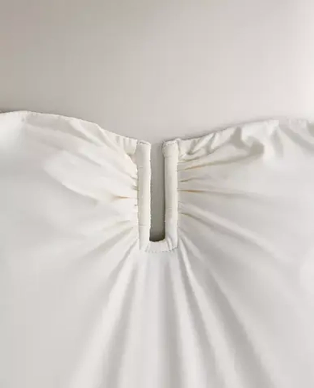 ZARA HOME КУПАЛЬНИК С ВЫРЕЗОМ В ВИДЕ СЕРДЕЧКА, ЭКРЮ
