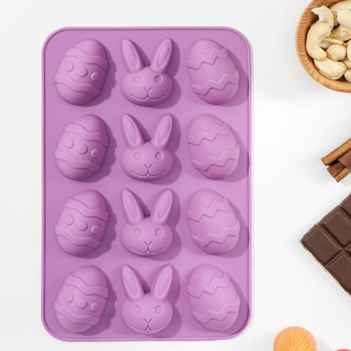 Форма "Пасхальные зайцы и яйца" 12 шт.