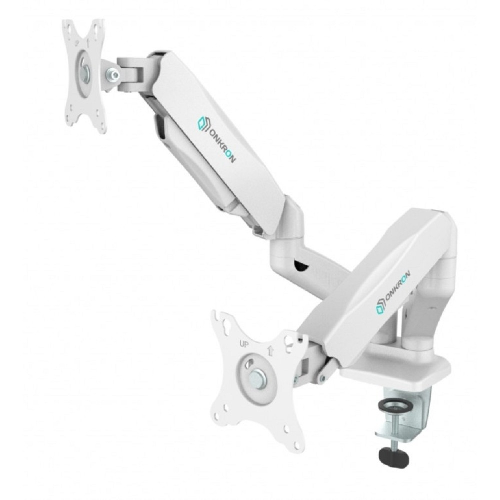 ONKRON G160 белый {Для двух экранов с диагональю 13"-32" Допустимая нагрузка: 2 x  (2-6,5 кг) VESA: 75x75, 100x100 мм}