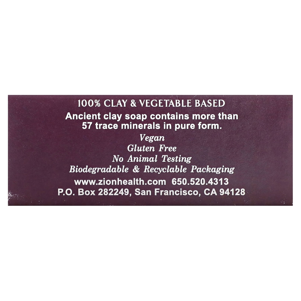 Zion Health, мыло с древней глиной, бузина, 170 г (6 унций)