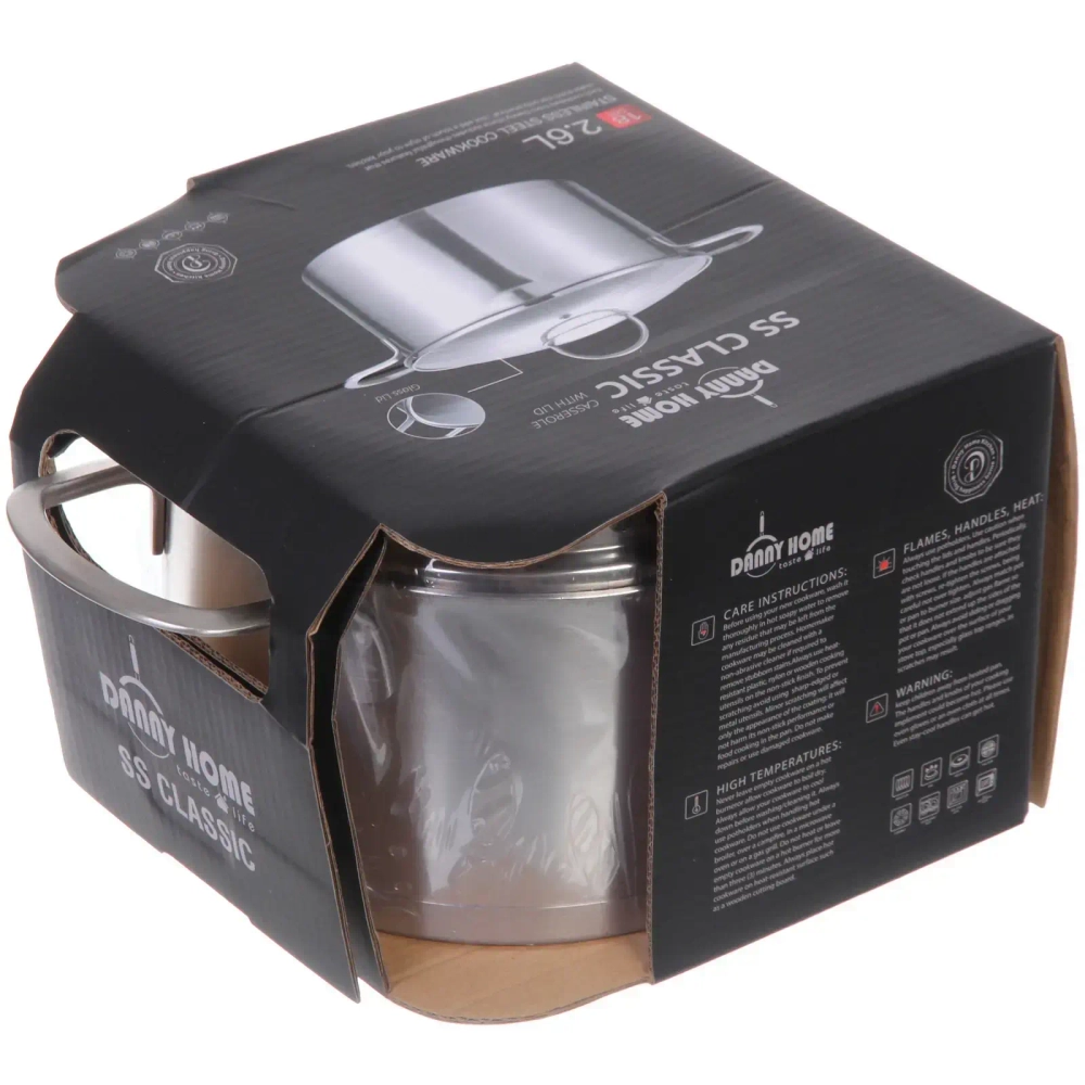 Кастрюля из нержавеющей стали STELLA 2,6л, индукция, DH11-18