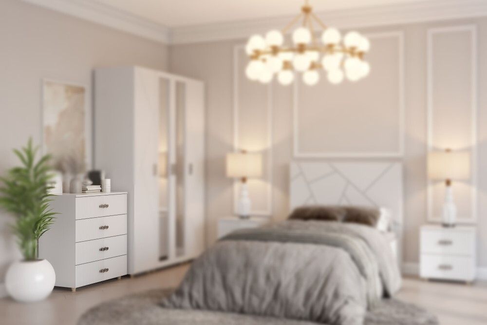 Комод с 4 ящиками МС "Сандра" (Белый лофт)