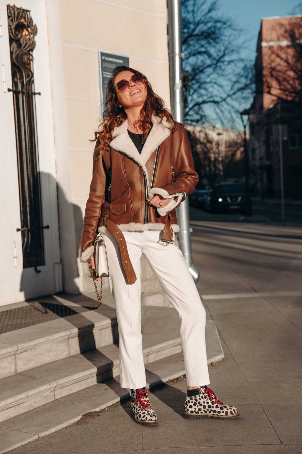 Дубленка коричневая медиум