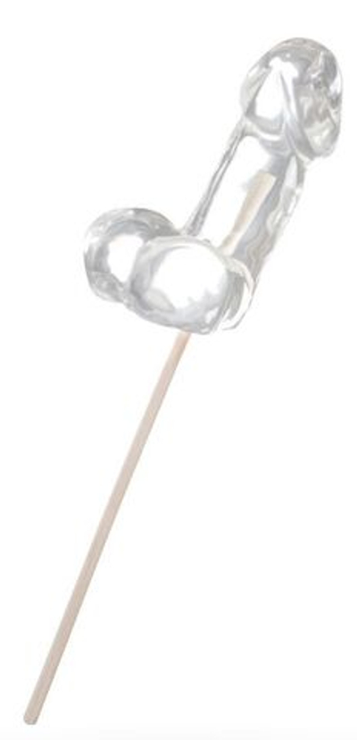 Прозрачный леденец в форме фаллоса со вкусом пина колады (Цвет: прозрачный)