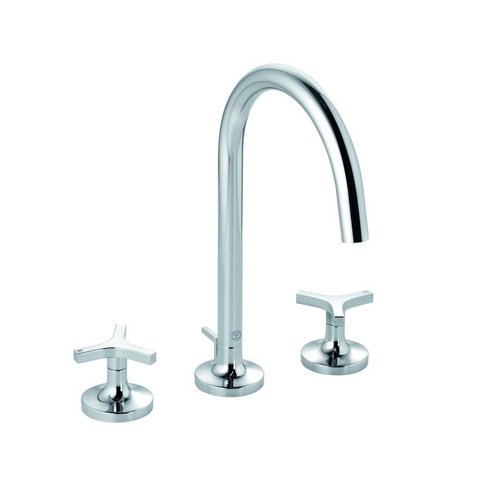 Смеситель для раковины Kludi Nova Fonte Deco на 3 отверстия, хром (201430539)