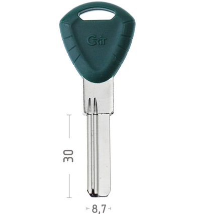 Заготовка вертикального ключа 12654 CRIT-238 2 паза левый (пластик) КНР