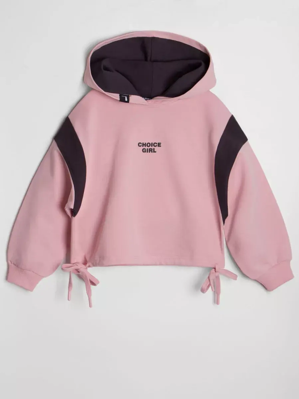 Худи для девочки с завязками розовое