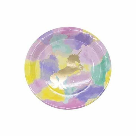 Тарелки Единорог золотой 23 см, 6 шт