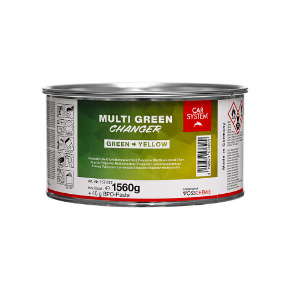 Car System 2К Полиэфирная шпатлевка "Multi Green Сhanger зеленая (1,6 кг)