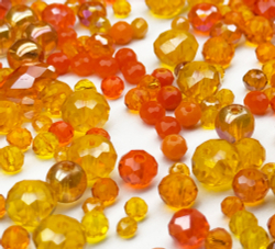МБ-12 Хрустальные бусины, форма: МИКС, цвет: Оранжевый, 25 гр.