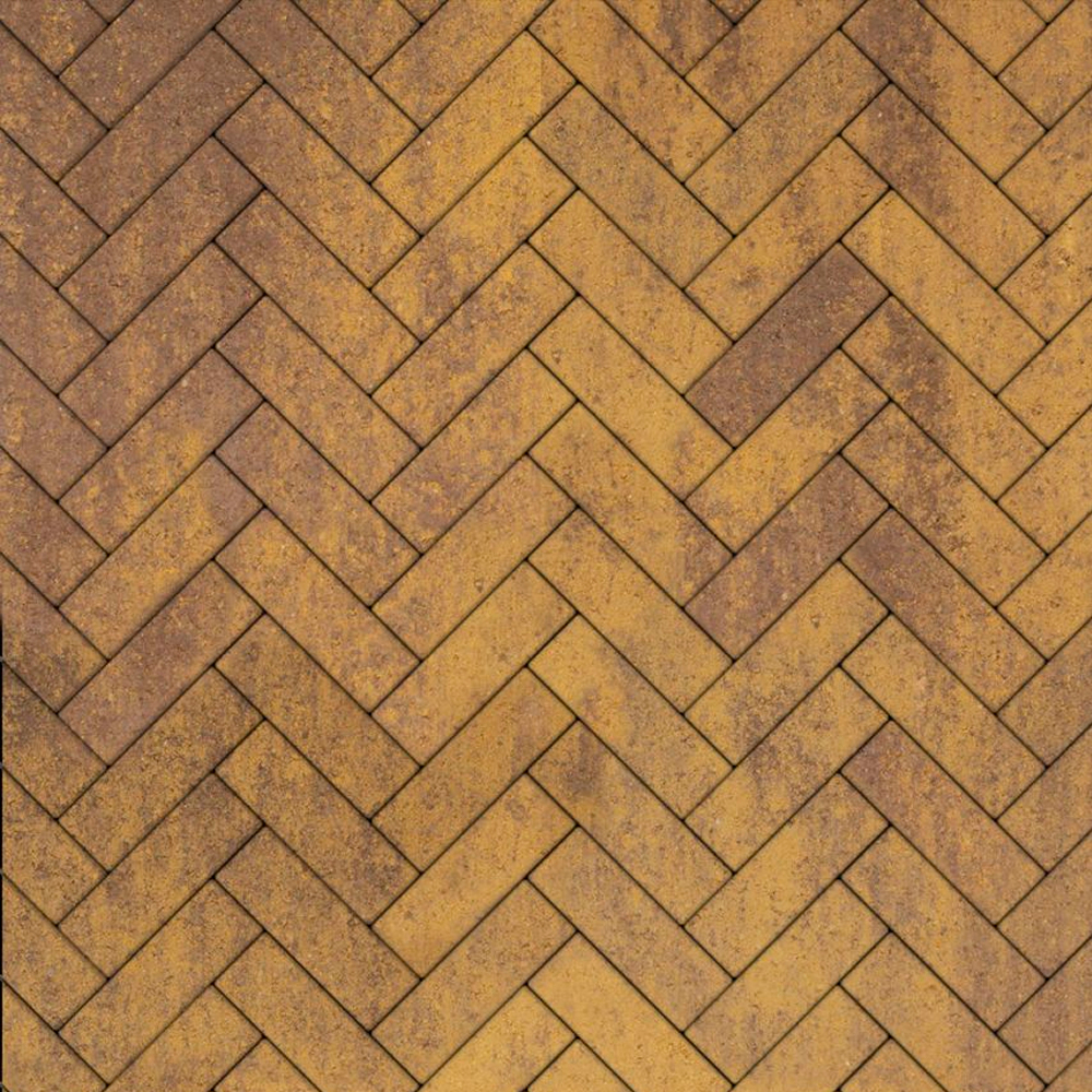 Тротуарная плитка ПАРКЕТ - Листопад гладкий Янтарь