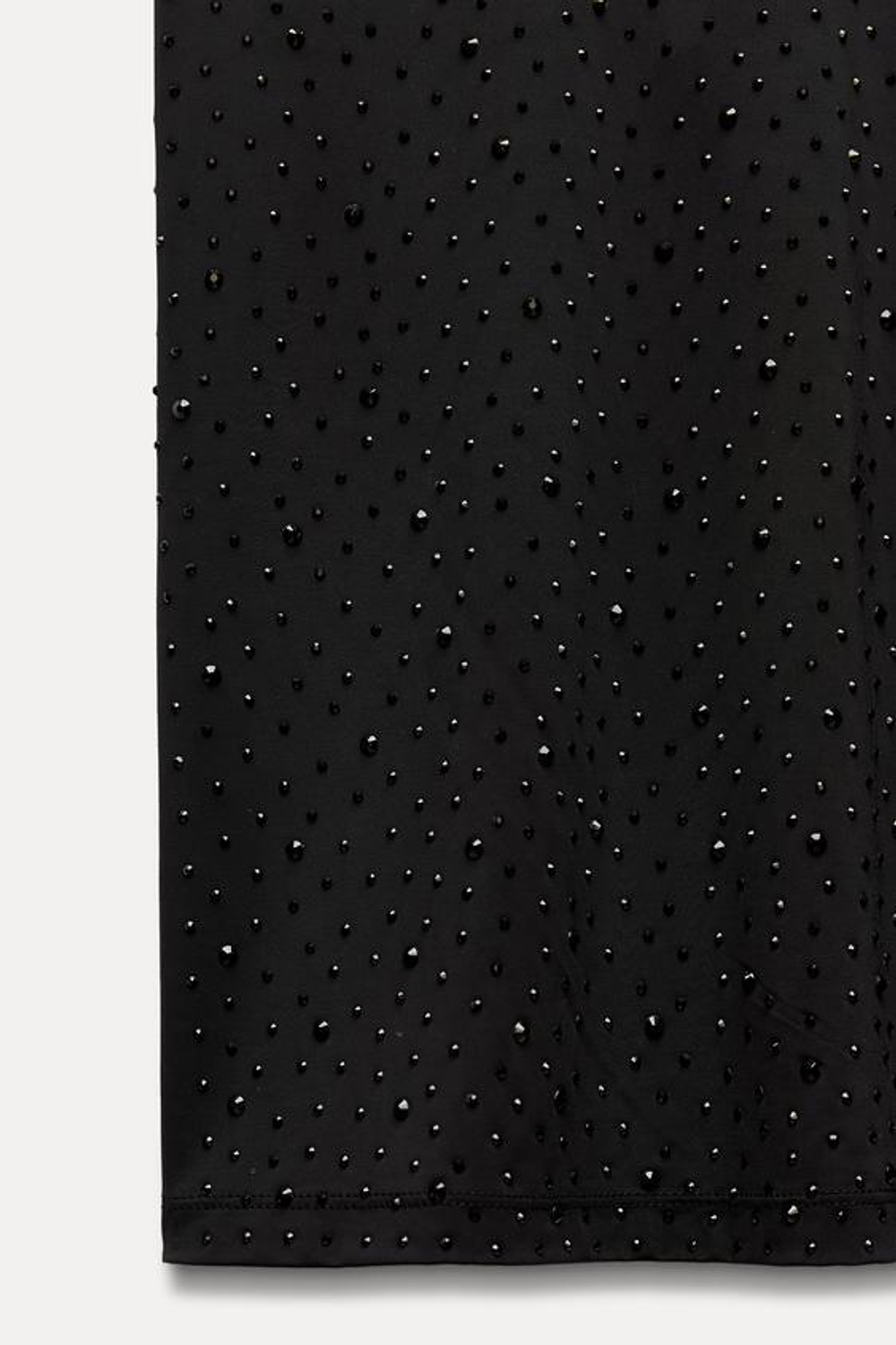 ZARA ТОП ИЗ СМЕСОВОГО ПОЛИАМИДА СО СТРАЗАМИ, ЧЕРНЫЙ