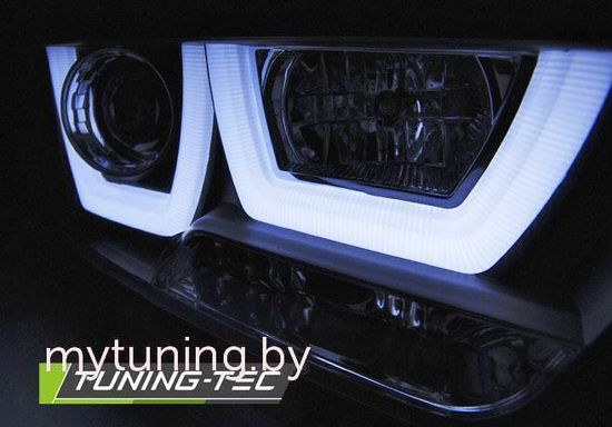 Передние фары tube light black для Dodge Charger LX II