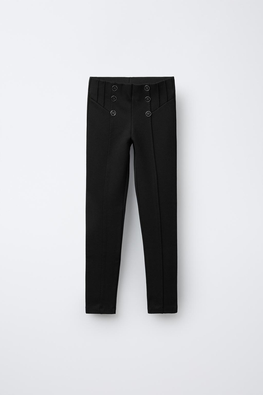 ZARA ЛЕГИНСЫ С ПУГОВИЦАМИ, ЧЕРНЫЙ