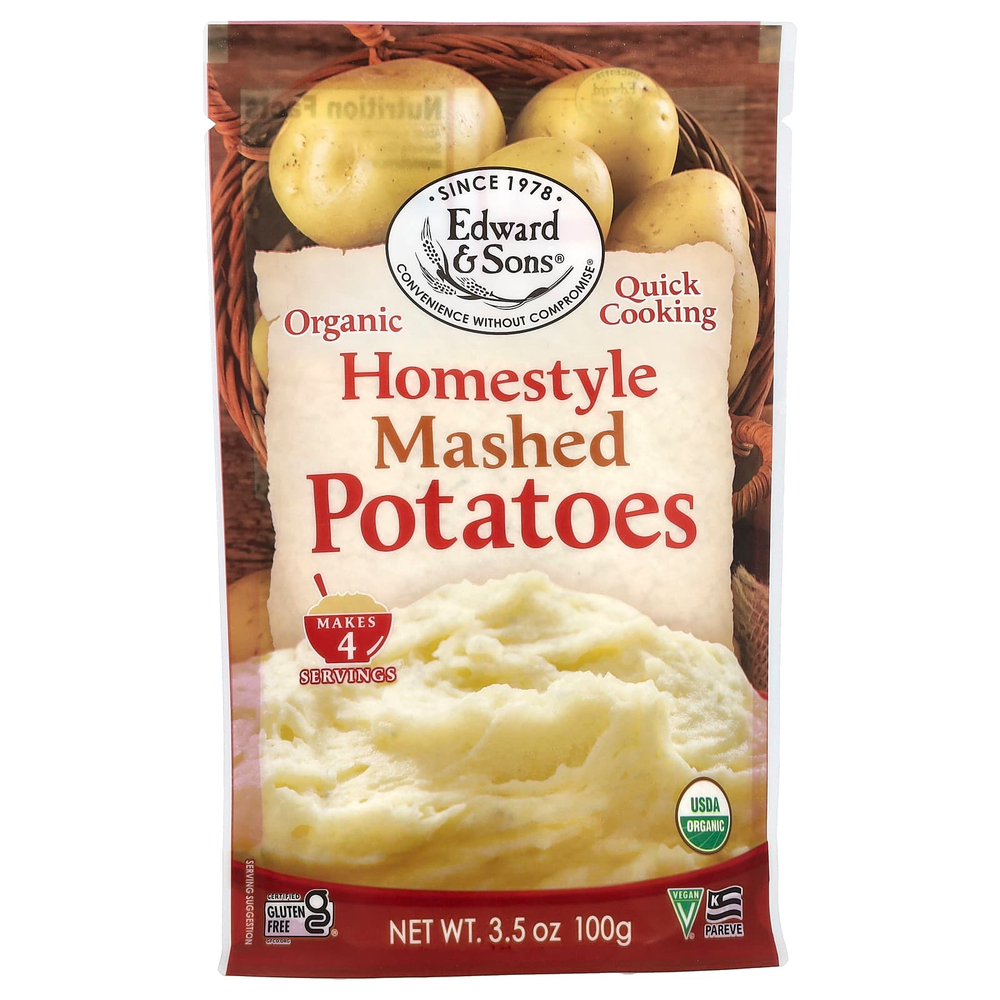 Edward & Sons, Органическое картофельное пюре Organic Mashed Potatoes, домашняя кухня, 100 г