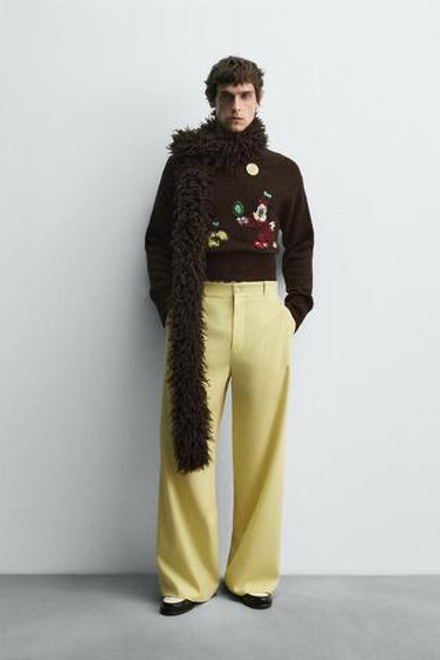 ZARA HARRY LAMBERT X DISNEY БРЮКИ СВОБОДНОГО КРОЯ, ЖЕЛТЫЙ