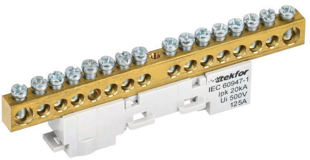 Шина L &quot;фаза&quot; неизол. на универс. держ. 8х12-16-Ср TEKFOR IEK TF-NN20-16-DL-K03