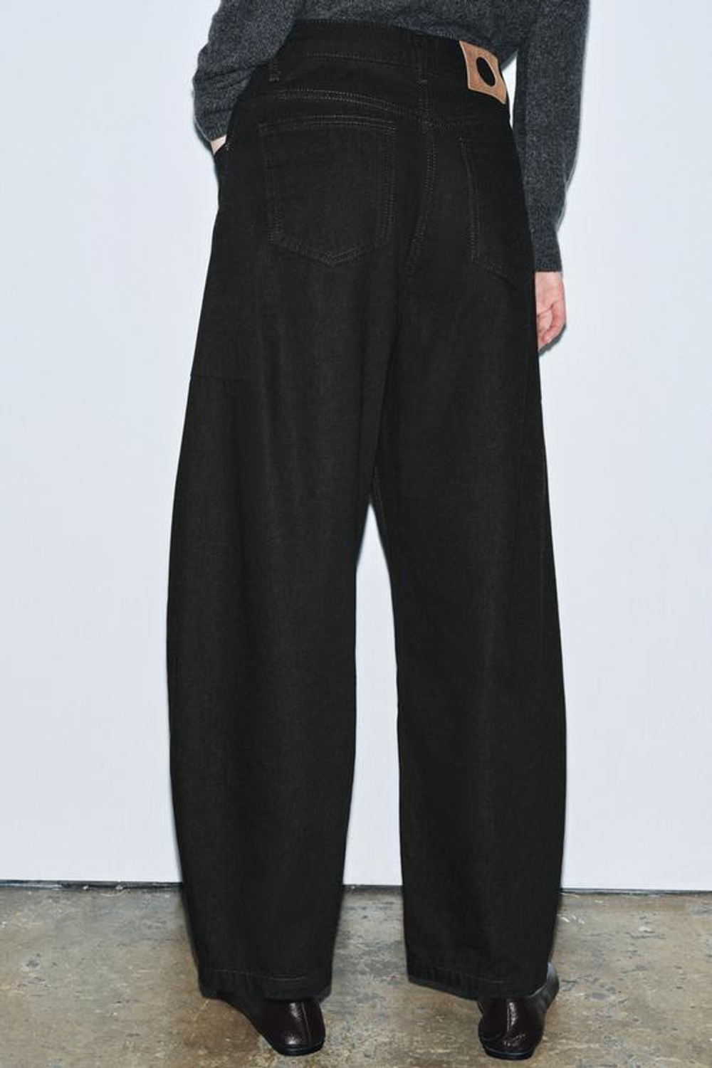 ZARA ДЖИНСЫ ZW COLLECTION ANKLE BALLOON СО СРЕДНЕЙ ПОСАДКОЙ, КОРИЧНЕВЫЙ