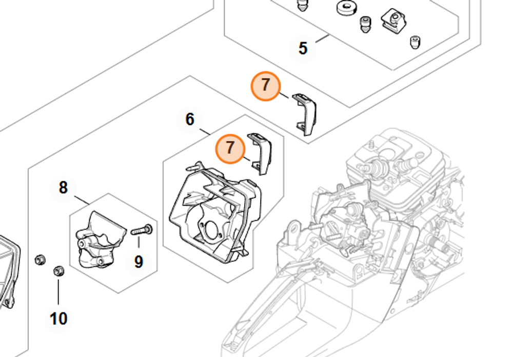 Воздухопровод для бензопилы STIHL MS 361. арт.PJ36154 FARMERTEC (STIHL 1135 141 6300)