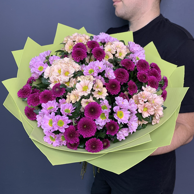 Букет "Пурпл duo" (Хризантема Сантини)