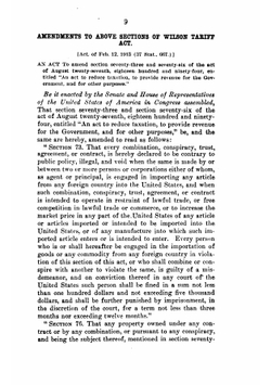 The Federal Antitrust Law. with Amendments: List of Cases Instituted by the United States, and Citations of Cases Decided Thereunder Or Relating Thereto. January 1, 1914 | сборник