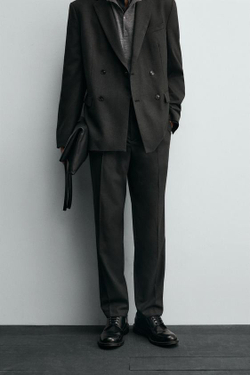 ZARA КОСТЮМНЫЕ БРЮКИ SLIM FIT, АНТРАЦИТОВО-СЕРЫЙ