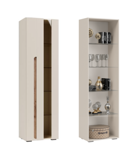 Пенал-витрина левый Валенсия кашемир/софт сантьяго