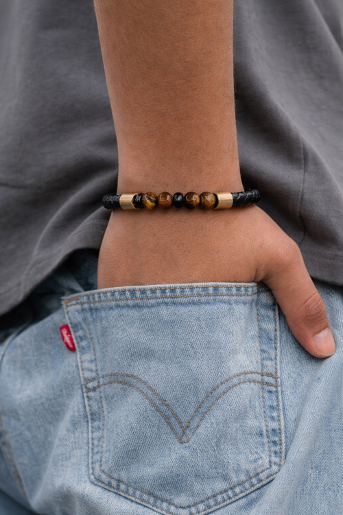 Мужской браслет с натуральными камнями