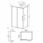 Душевой уголок Grossman Cosmo 130х70 120.K33.02.1370.21.02 профиль Черный матовый стекло шиншилла
