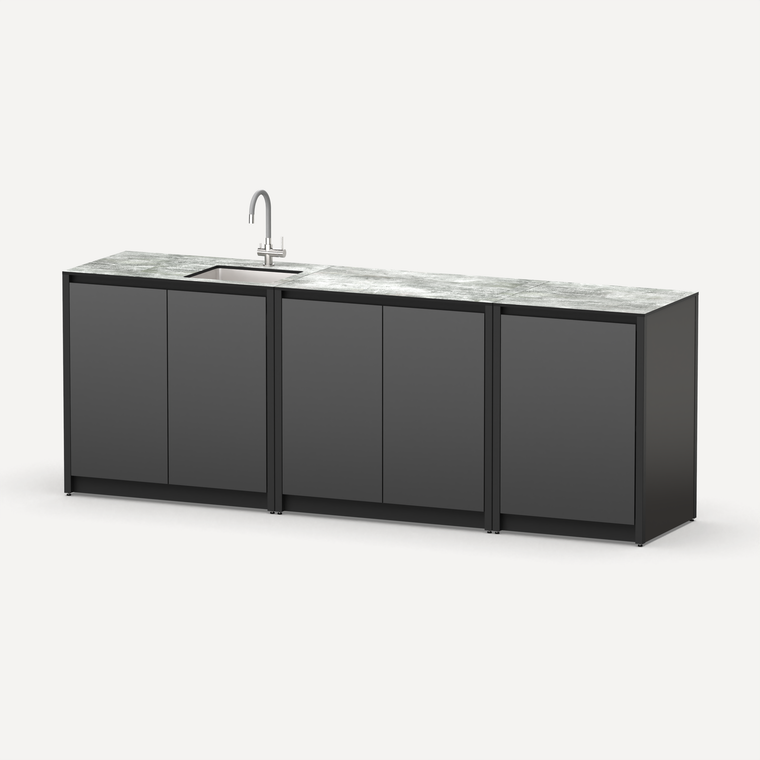Уличная кухня Lounge C-105S, 2.4 м, черный/серый каспий