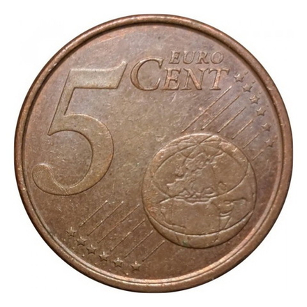 Монета 5 евроцентов 2005 год Испания
