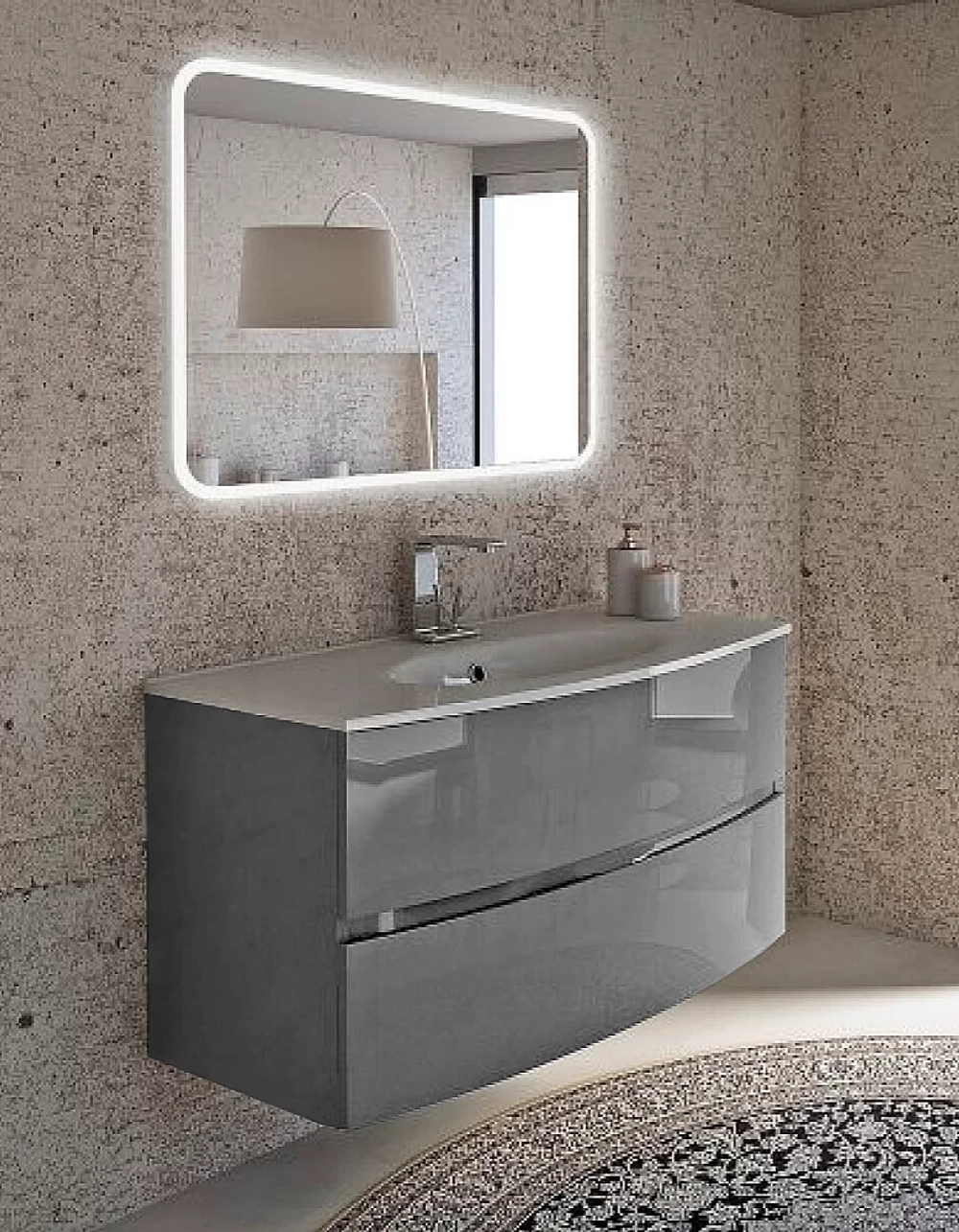 Тумба с раковиной Cezares DALILA 100 Grigio lucido