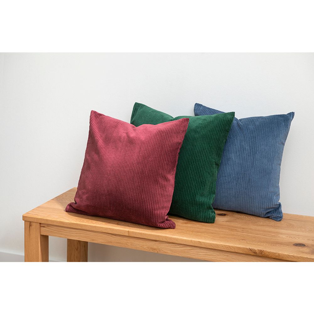 Чехол на подушку фактурный из хлопкового бархата бордового цвета из коллекции Essential, 45х45 см