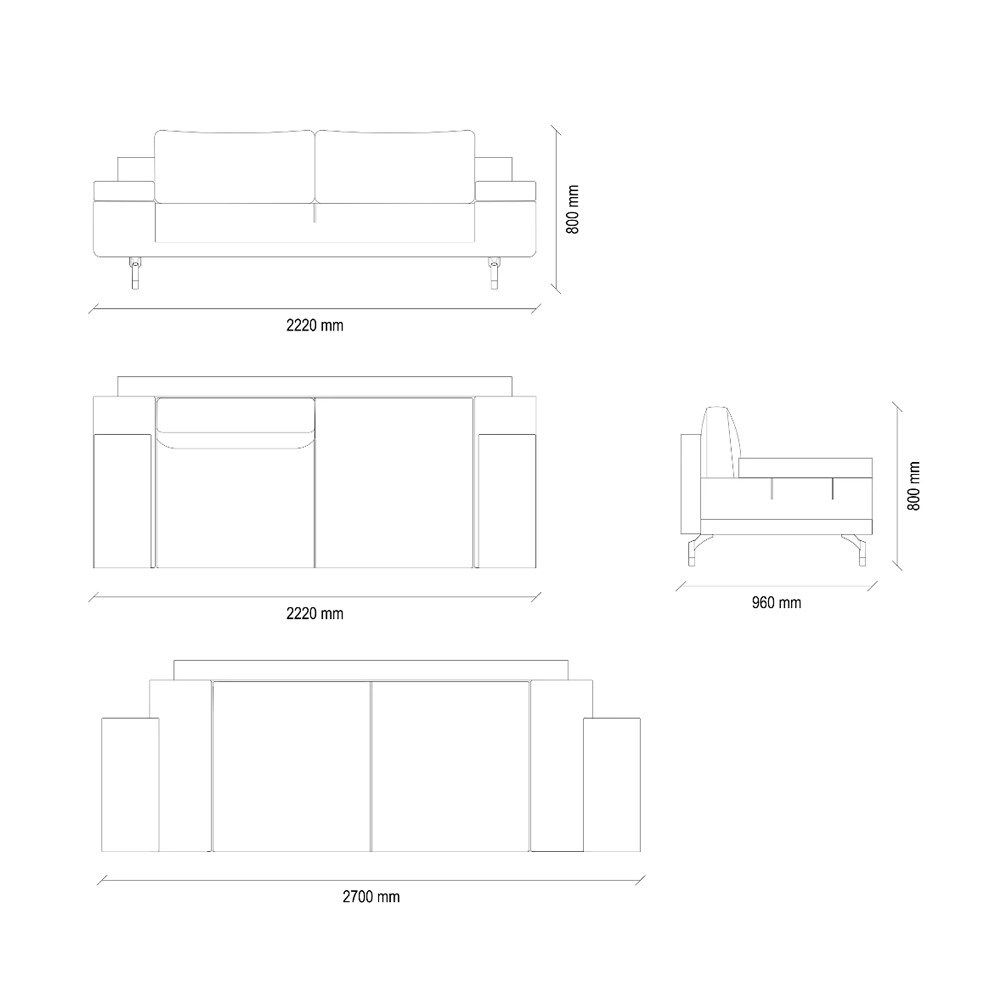 Диван двухместный ENZA HOME PETRA EH61109