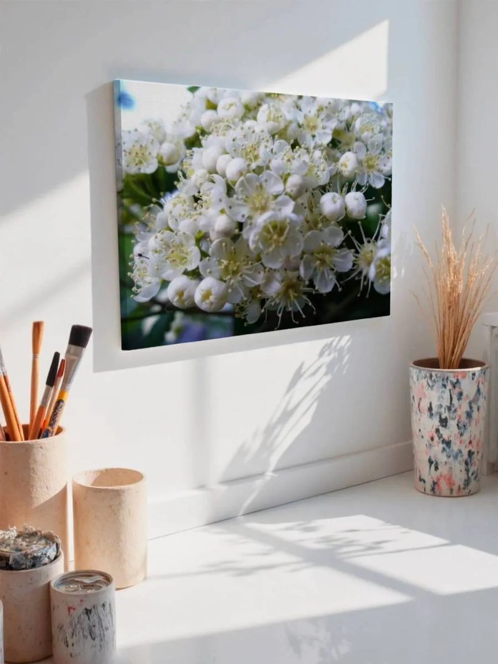 Картина на стену 40 X 50 Белые цветы