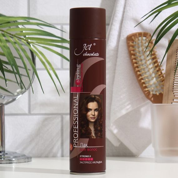 Лак для волос Jet chocolate Strong maxi &quot;Экстра сильная фиксация&quot;, 300 мл