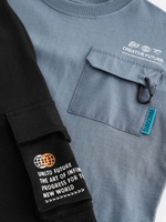 Футболка и джоггеры в комплекте для мальчика Next B12-181, Голубой, Черный