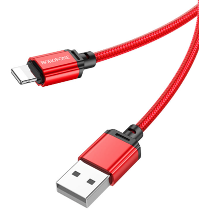 Кабель Borofone BX87 USB-Lightning 2.4А 1м Braided Red