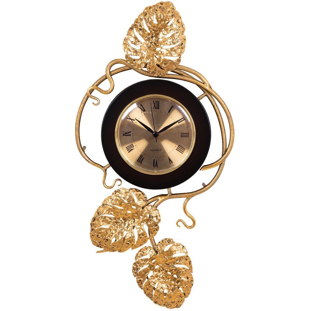 Часы настенные Monstera Deliciosa (Монстера) mini Каштан Амбер