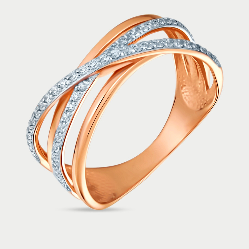 Кольцо для женщин из розового золота 585 пробы с фианитами (арт. 1102680)